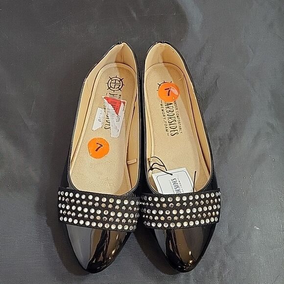 BRAND NEW HARBORSIDE RHINESTONES EMBELLISHMENTS SLIDES BALLET FLATS SHOE - Picture 2 of 12